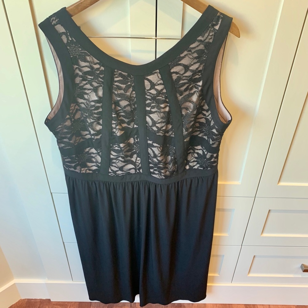 Laura Plus Black Lace and Nude Cocktail Dress